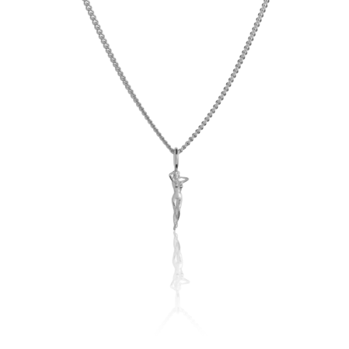 Silver pendant of beautiful goddess
