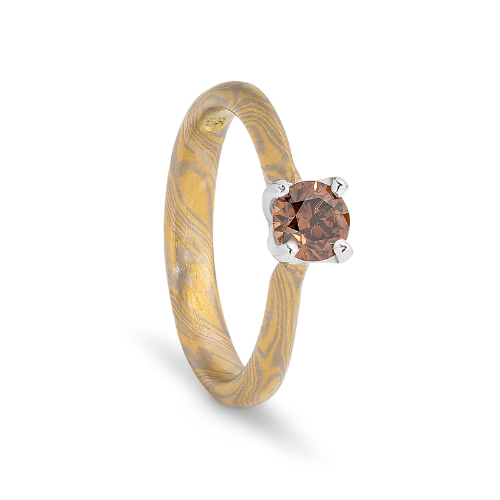 Mokume Gane Jewellery - Le Petit Chocolat Ring by Object Maker Sydney