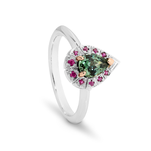 Sabina Wedding Ring with Rubies and Australian Sapphire - by Object Maker Sydney Jeweller